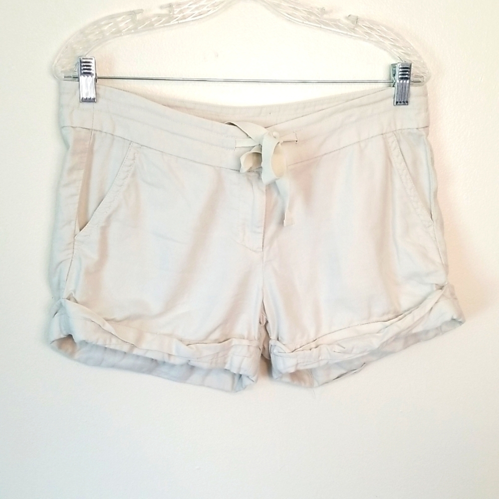 J. Crew Khaki Chino Shorts Drawstring Cuff Size 10
